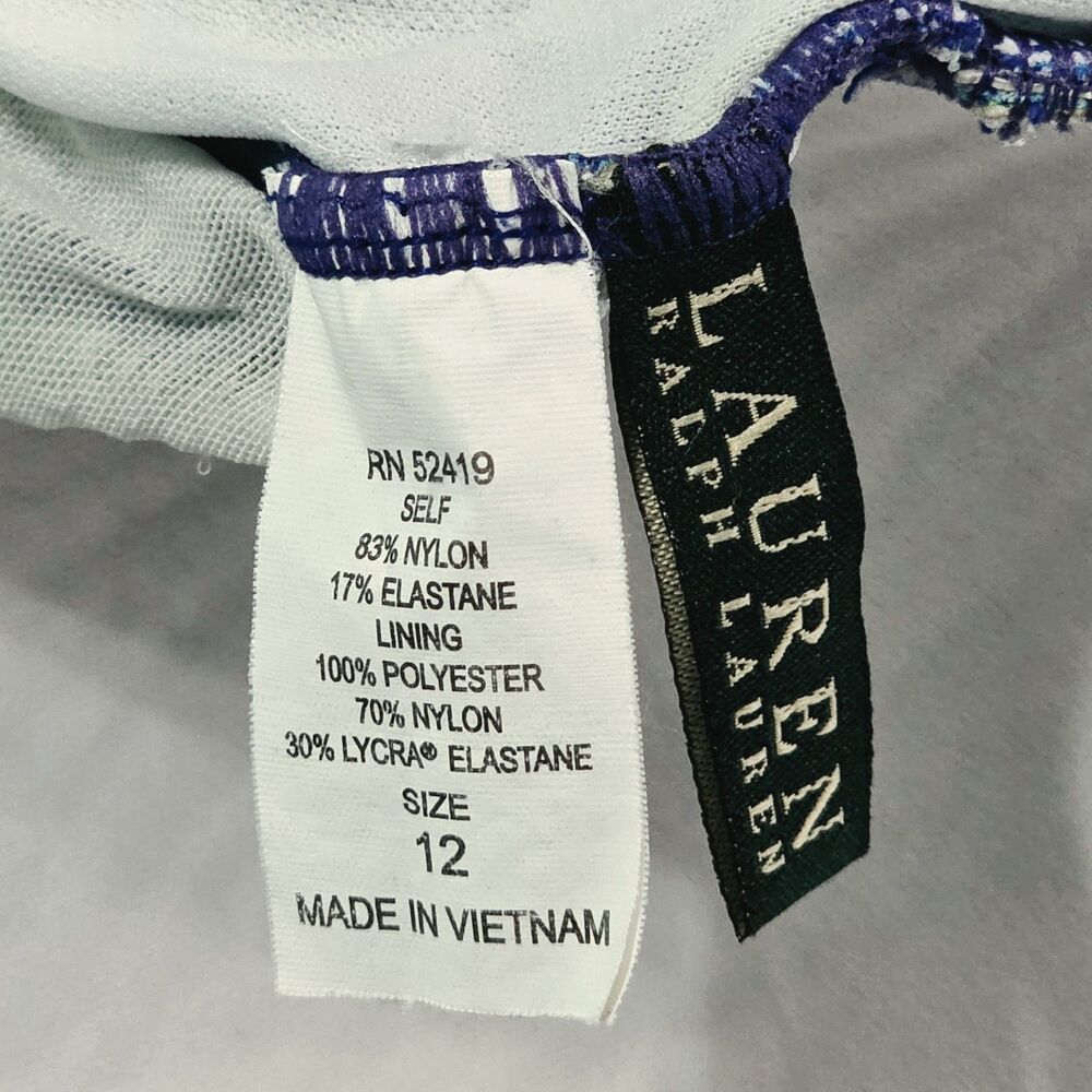 Lauren Ralph Lauren Slimming Swimsuit One Piece 12 Bathing Suit Tummy Control - Picture 5 of 7